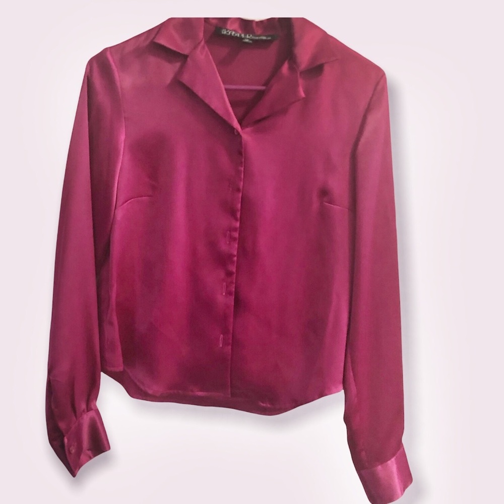 KASPERE Essential Sportswear Burgundy long‎ Sleeves, Women’s Shirt Sz 4P